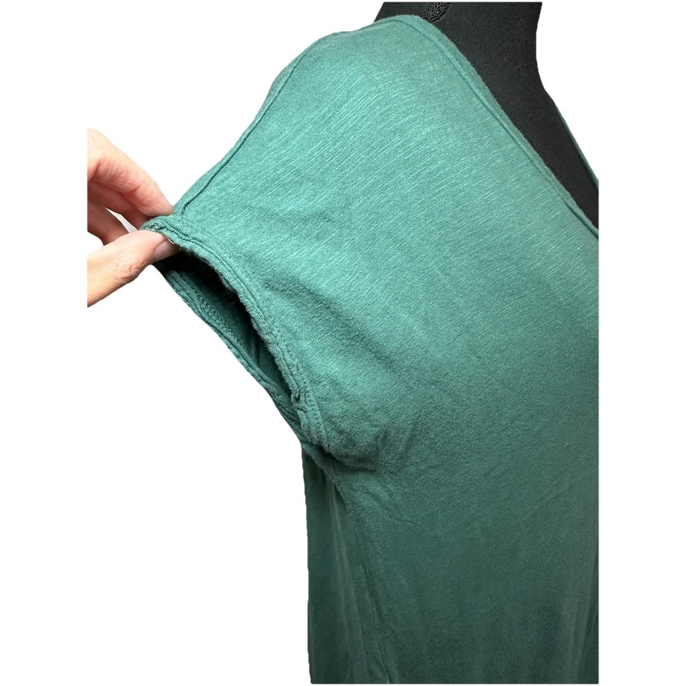 PACT Women's MEDIUM Green Organic Cotton Short Sleeve T-Shirt Dress Minimalist - Picture 2 of 10